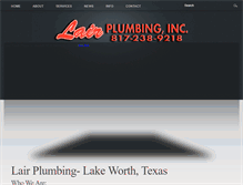 Tablet Screenshot of lairplumbing.com